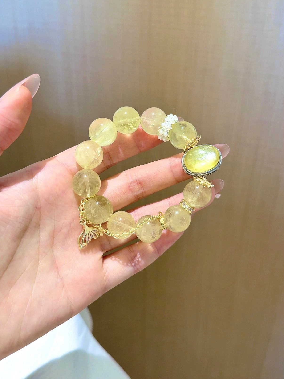 ▫️▪️ Citrine yellow lepidolite magic box bracelet